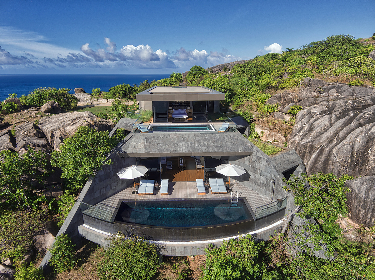 Six Senses suite Seychelles vue aérienne